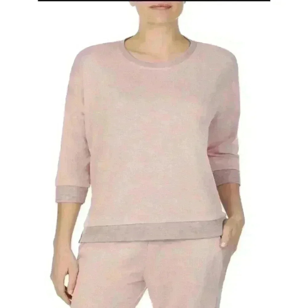 Refinery29 Double Knit High Low Pullover Pink Oversized Sweatshirt Size S